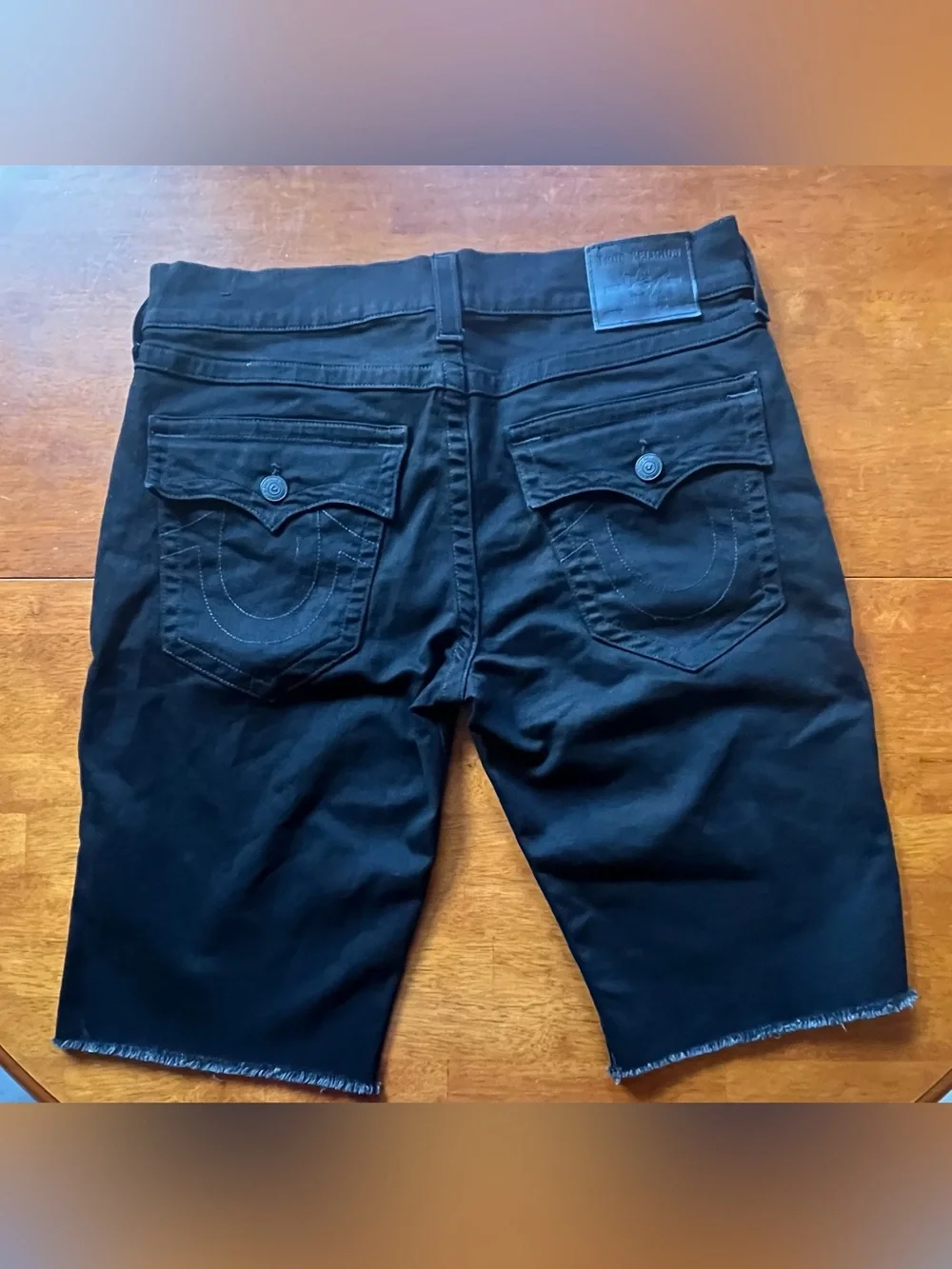 True Religion Ricky Frayed Hem Flap Shorts Size 34